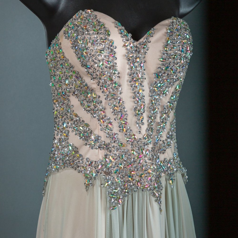 SOLD - Glamour Terani Couture Evening Party Prom Pageant Dress Strapless  Size 4 - Picture 2 of 9